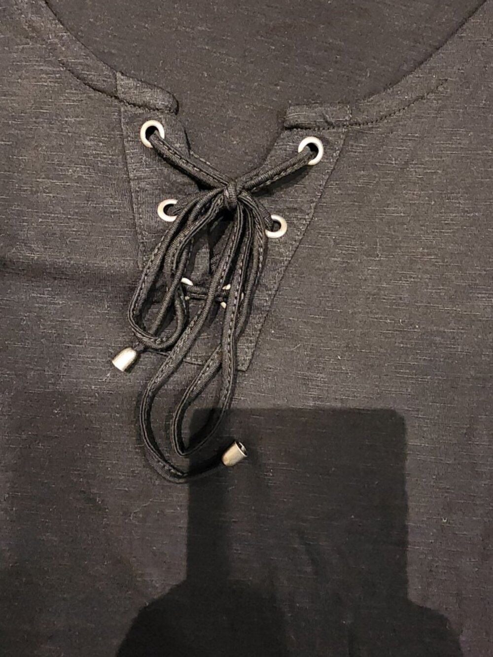 NEW Faded Glory Black Lace-Up Tunic Top and 2 Basic Black Super Soft TEES. 3X - Picture 3 of 16